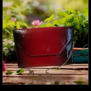 NWOT Elegant Halogen Red Crossbody Clutch Bag